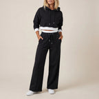 Dames Tweedelige Set Met Hoodie En Wijde Broek | Geschikt Voor Herfst En Winter