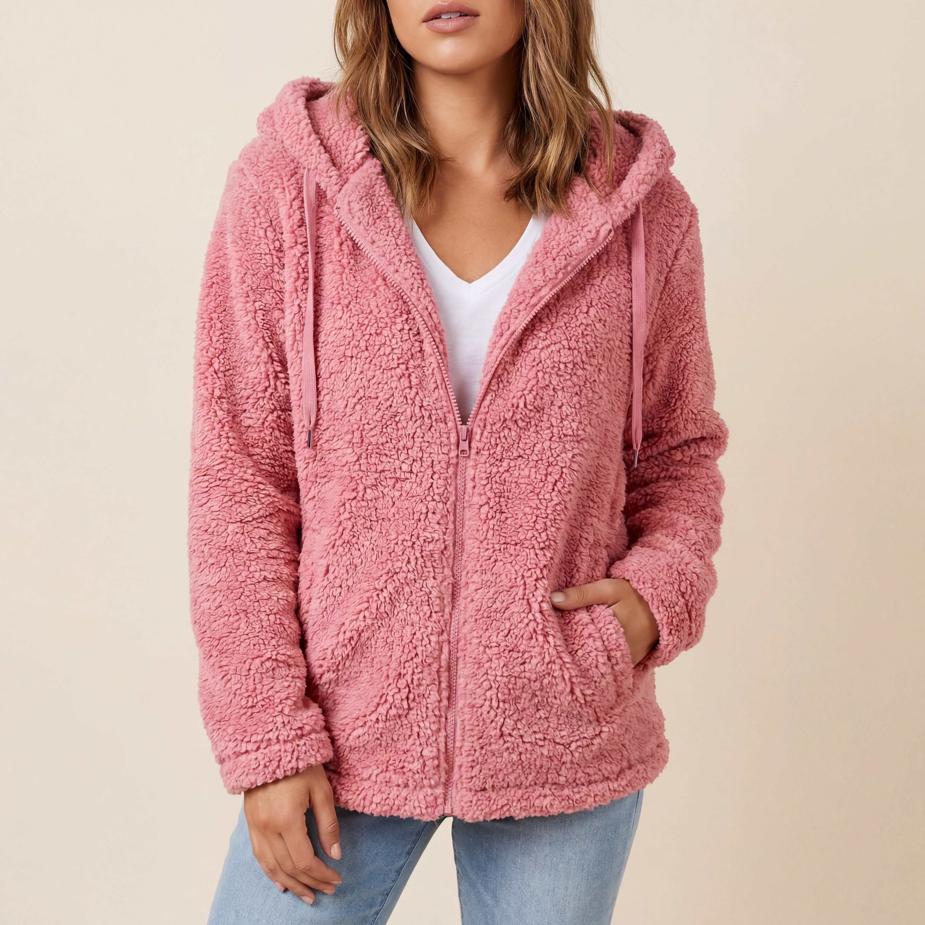 Dames Vest met Capuchon Synthetische Vezeltextuur | Dagelijks Gebruik