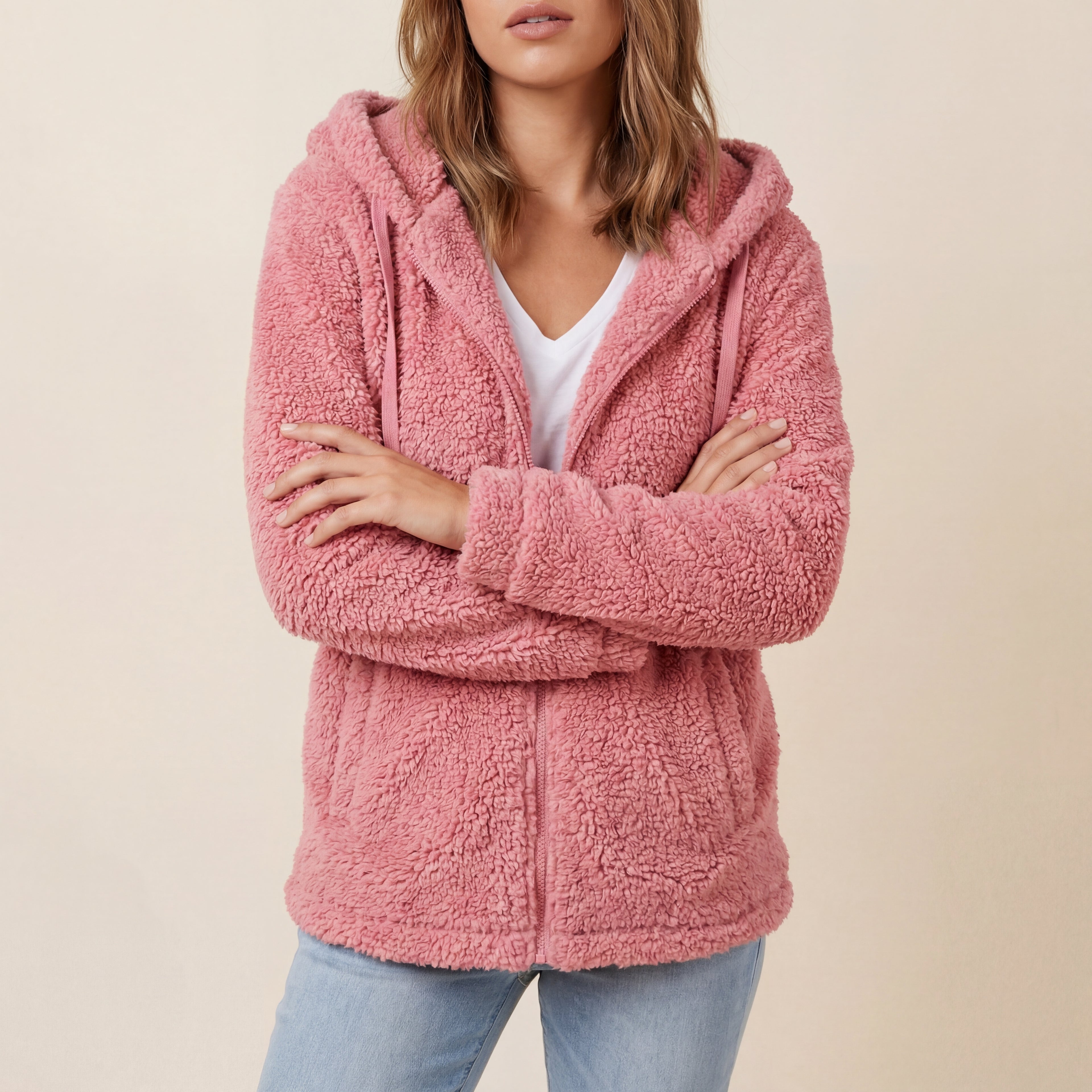 Dames Vest met Capuchon Synthetische Vezeltextuur | Dagelijks Gebruik