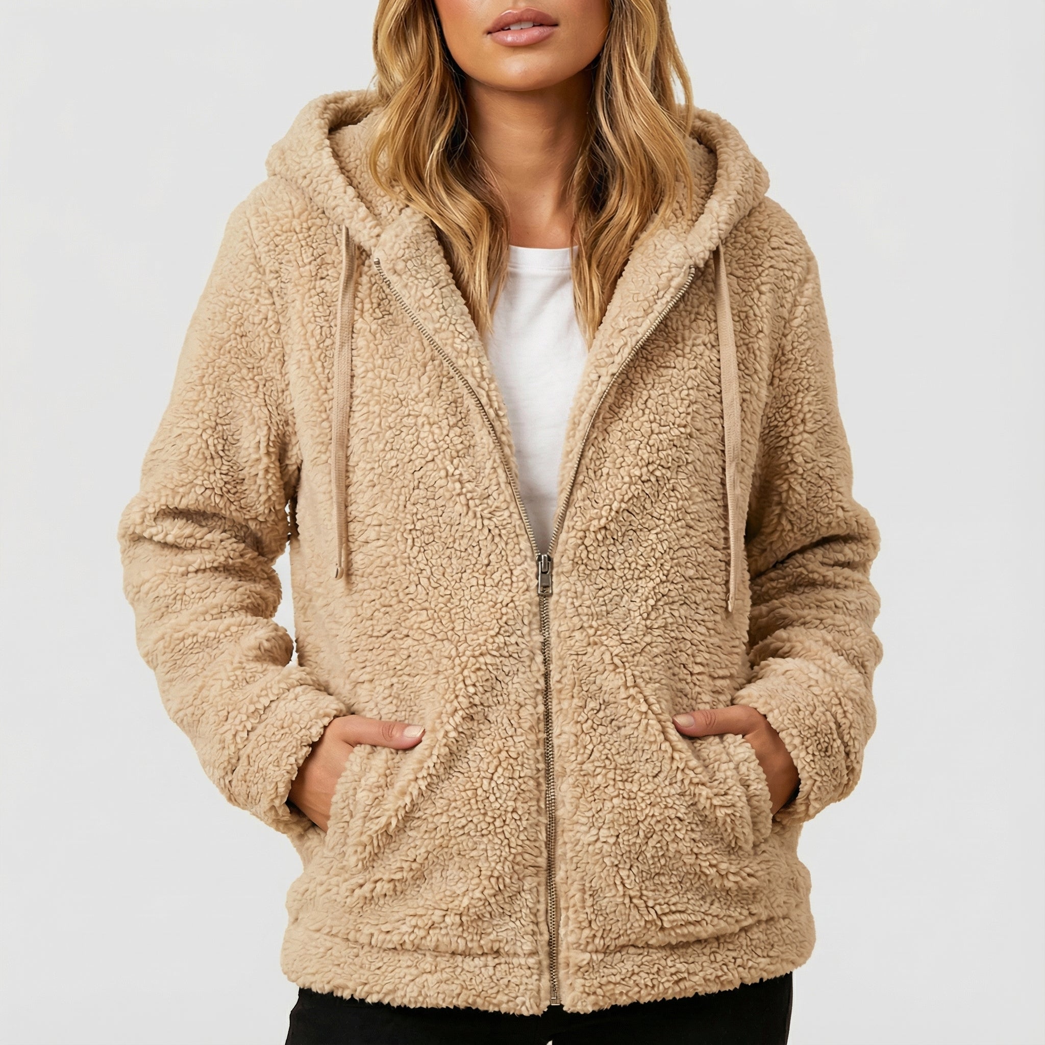 Dames Vest met Capuchon Synthetische Vezeltextuur | Dagelijks Gebruik