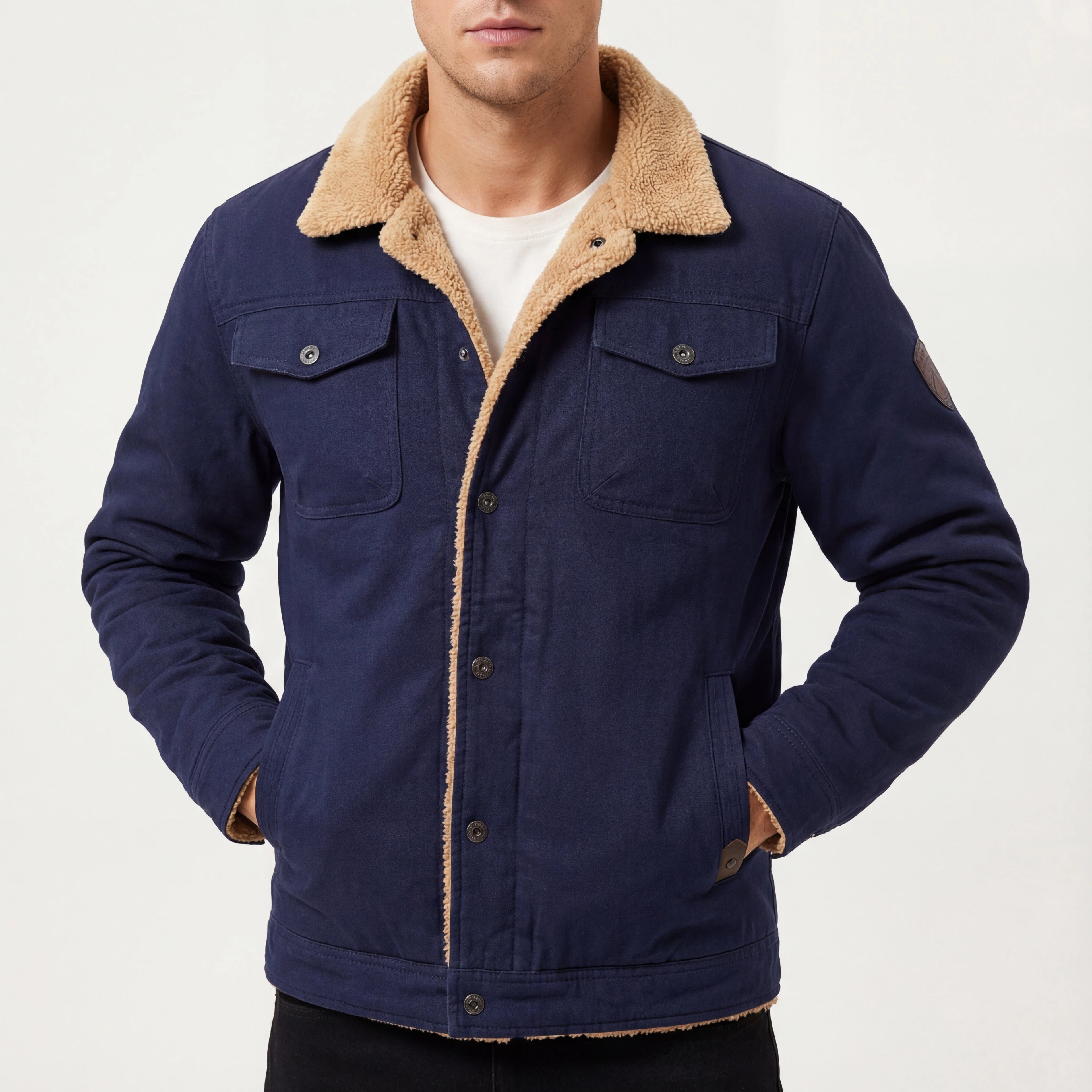 Herenjas Met Synthetische Voering En Kraag | Geschikt voor koude dagen