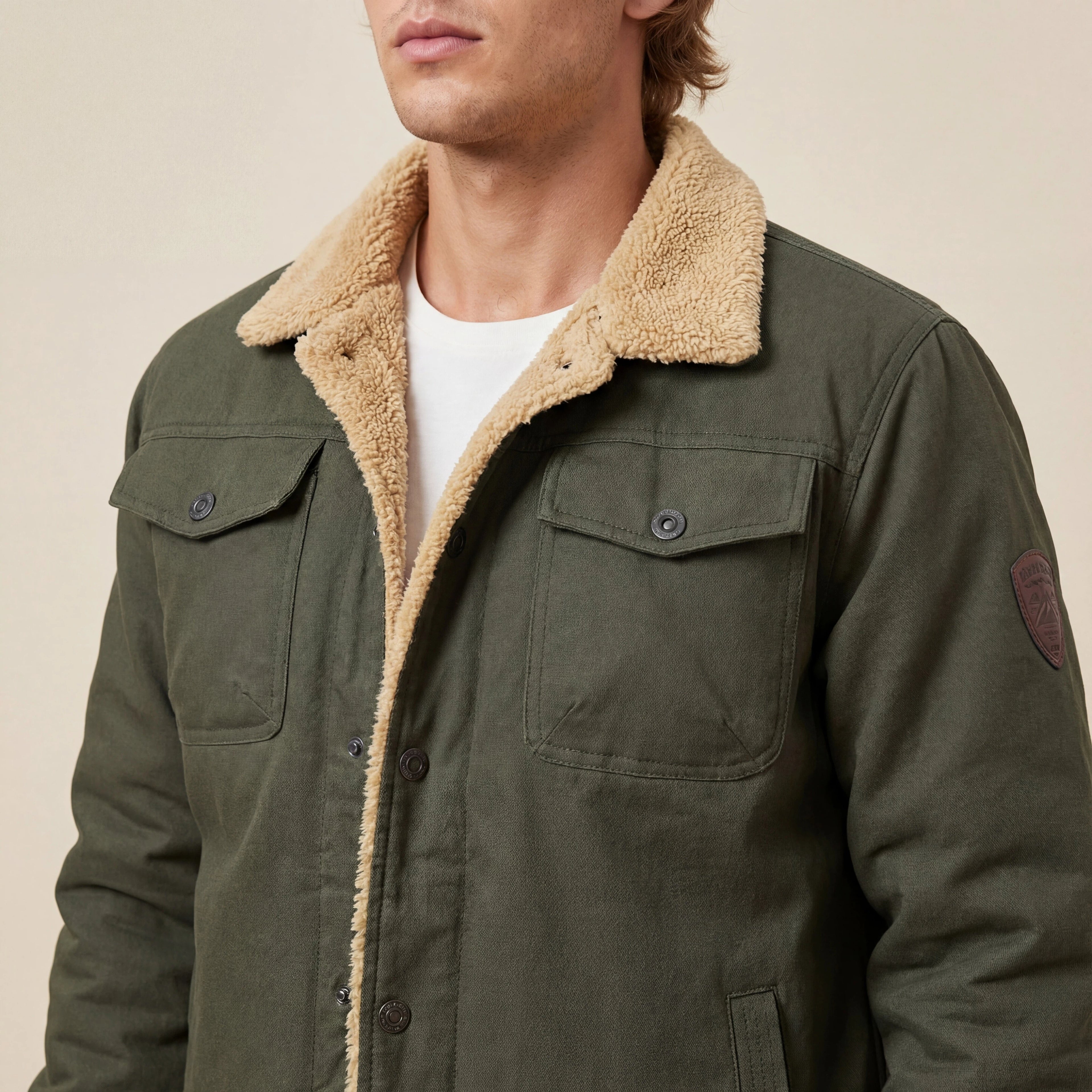 Herenjas Met Synthetische Voering En Kraag | Geschikt voor koude dagen