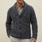 Heren Gebreid Vest Met Sjaalkraag En Knopen | Geschikt voor Koelere Dagen