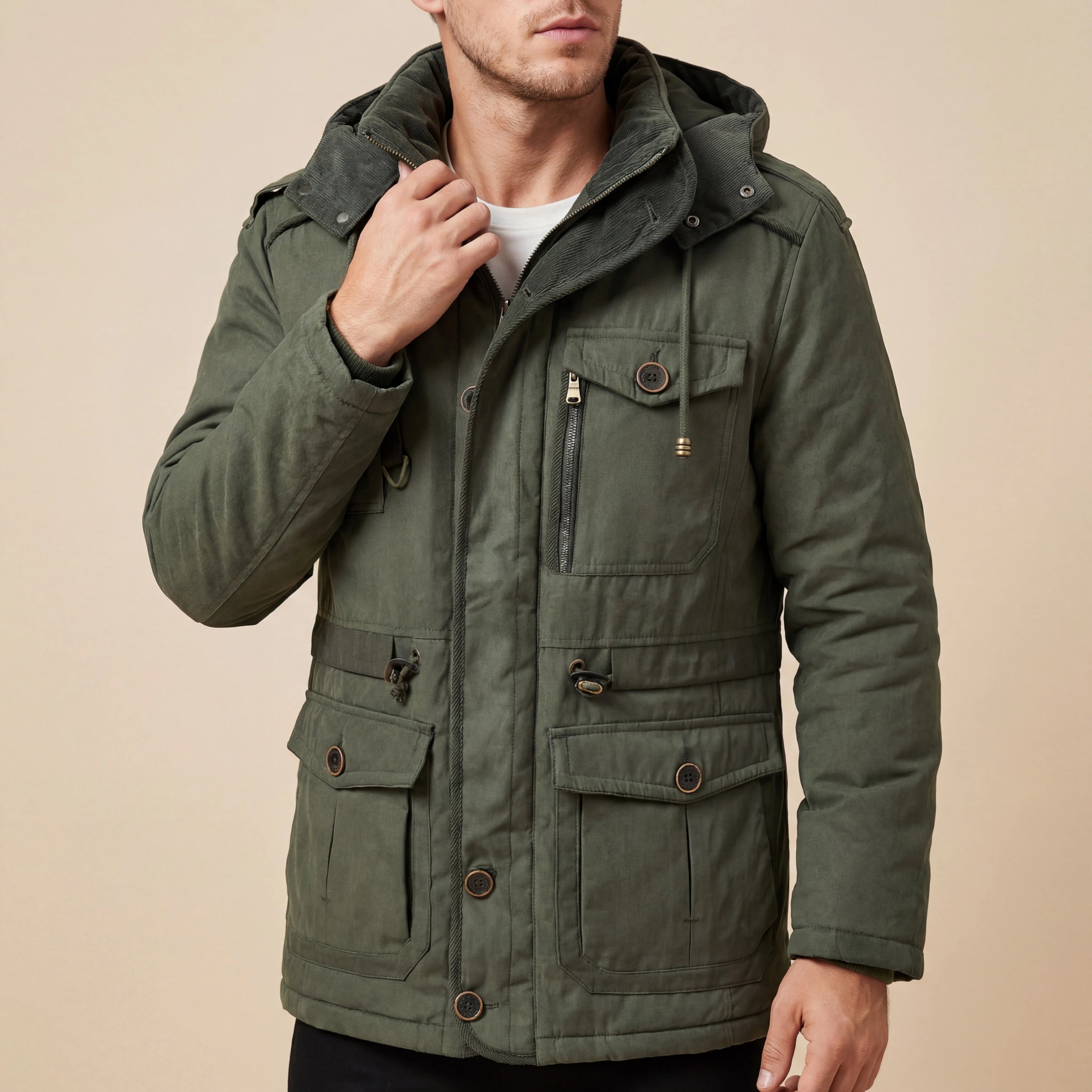 Heren Winterjas Met Voering En Capuchon | Geschikt voor koude dagen