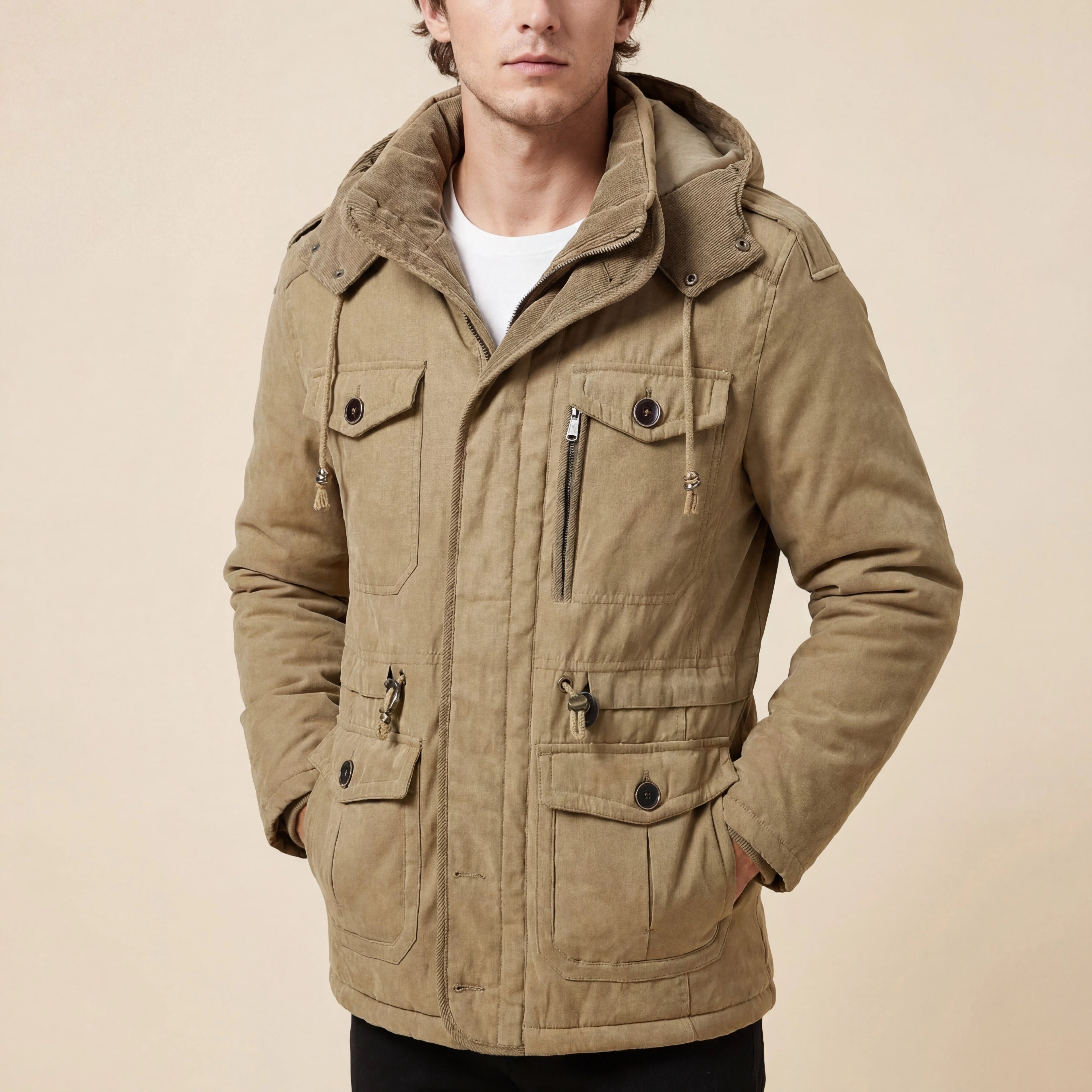 Heren Winterjas Met Voering En Capuchon | Geschikt voor koude dagen