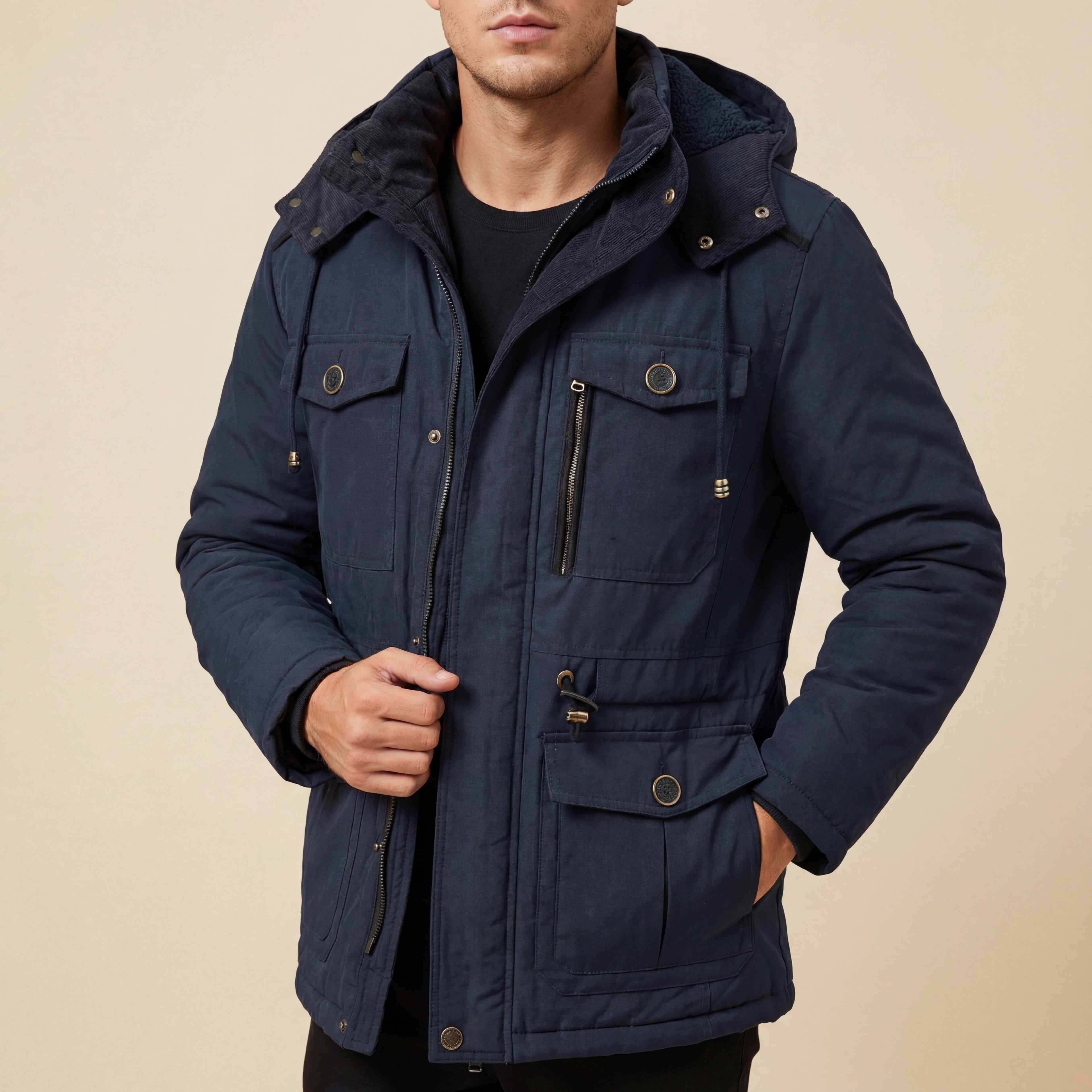 Heren Winterjas Met Voering En Capuchon | Geschikt voor koude dagen