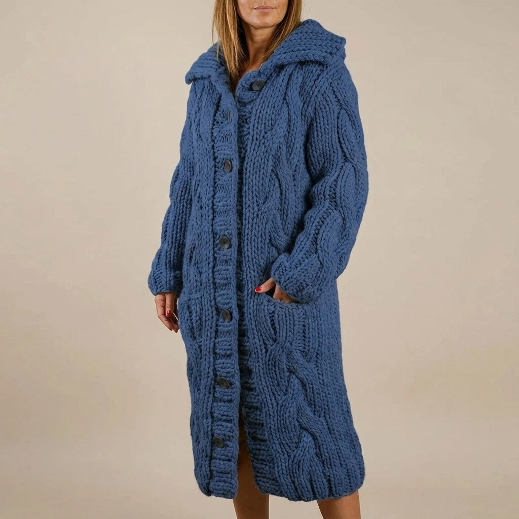 Lang Damesvest Met Capuchon En Knoopsluiting | Geschikt voor Koelere Dagen