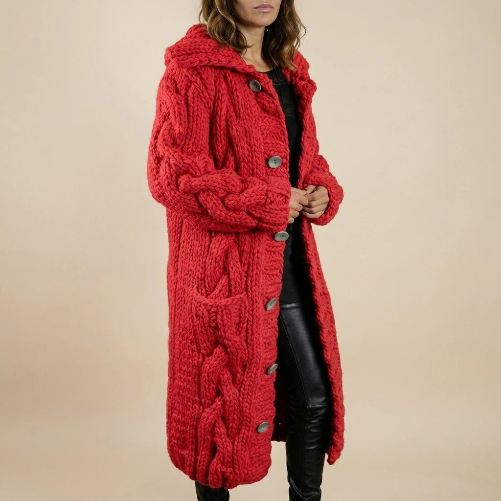 Lang Damesvest Met Capuchon En Knoopsluiting | Geschikt voor Koelere Dagen