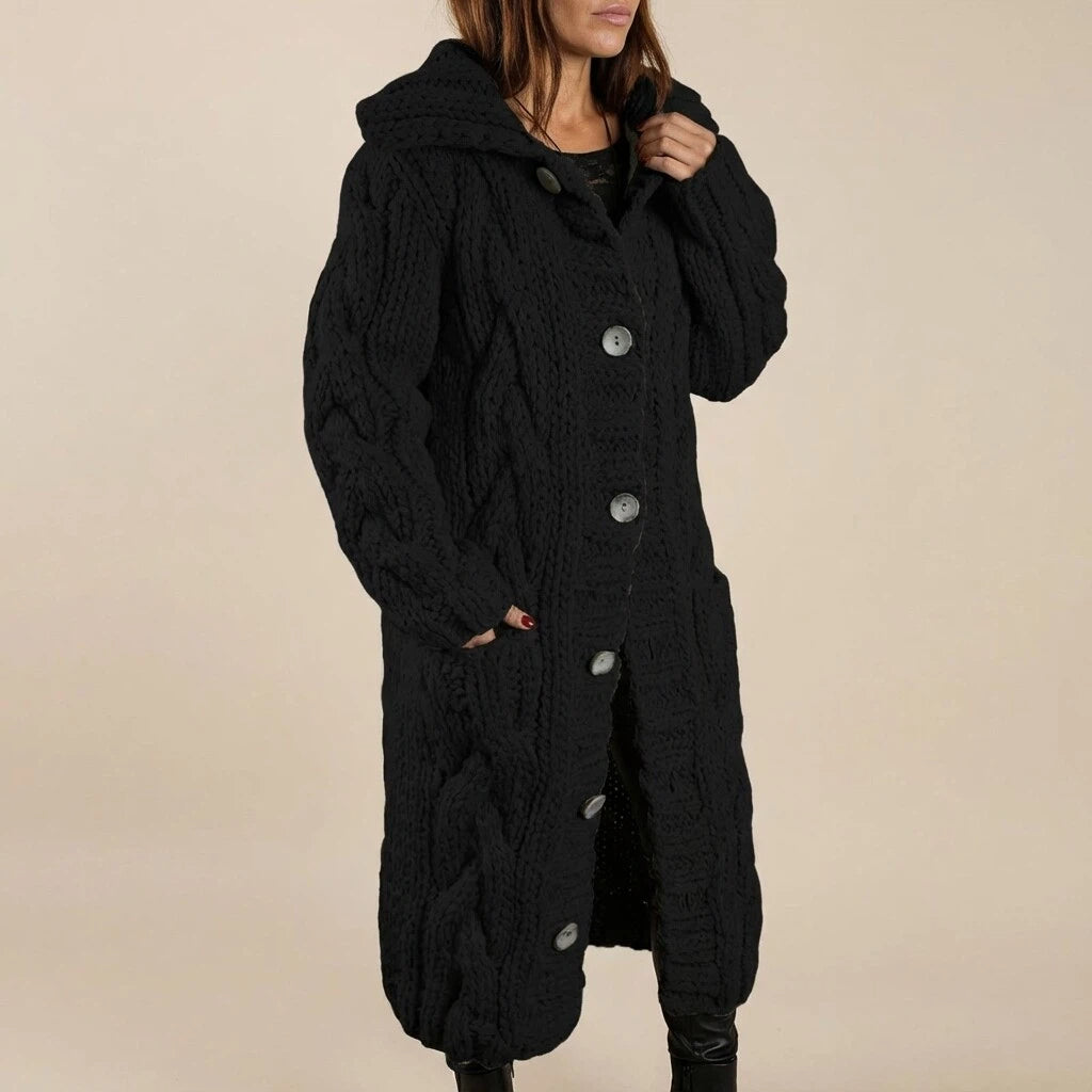 Lang Damesvest Met Capuchon En Knoopsluiting | Geschikt voor Koelere Dagen