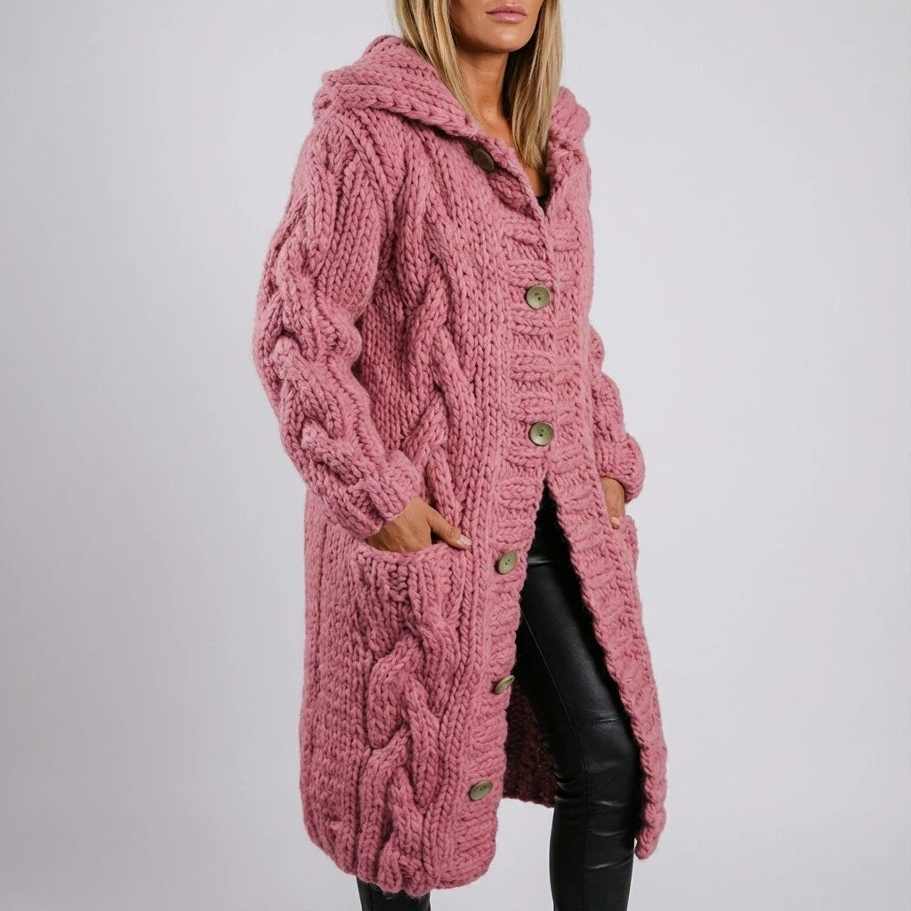 Lang Damesvest Met Capuchon En Knoopsluiting | Geschikt voor Koelere Dagen