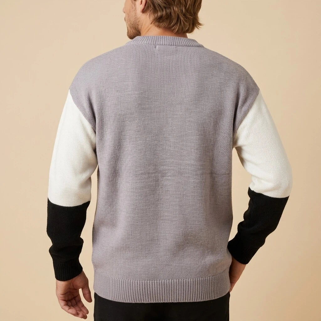 Patchwork Trui Heren Modern Ontwerp | Geschikt voor Dagelijks Gebruik