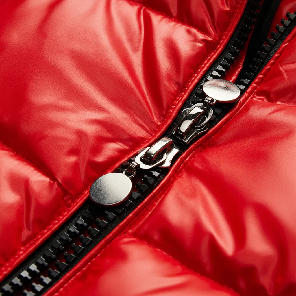 Pufferjas Met Capuchon Glanzende Look | Wintergebruik