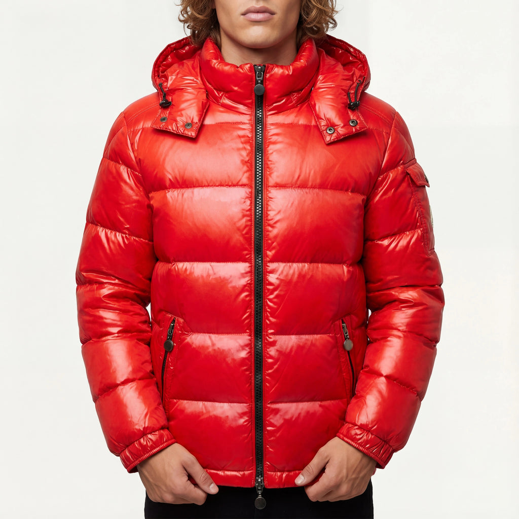 Pufferjas Met Capuchon Glanzende Look | Wintergebruik