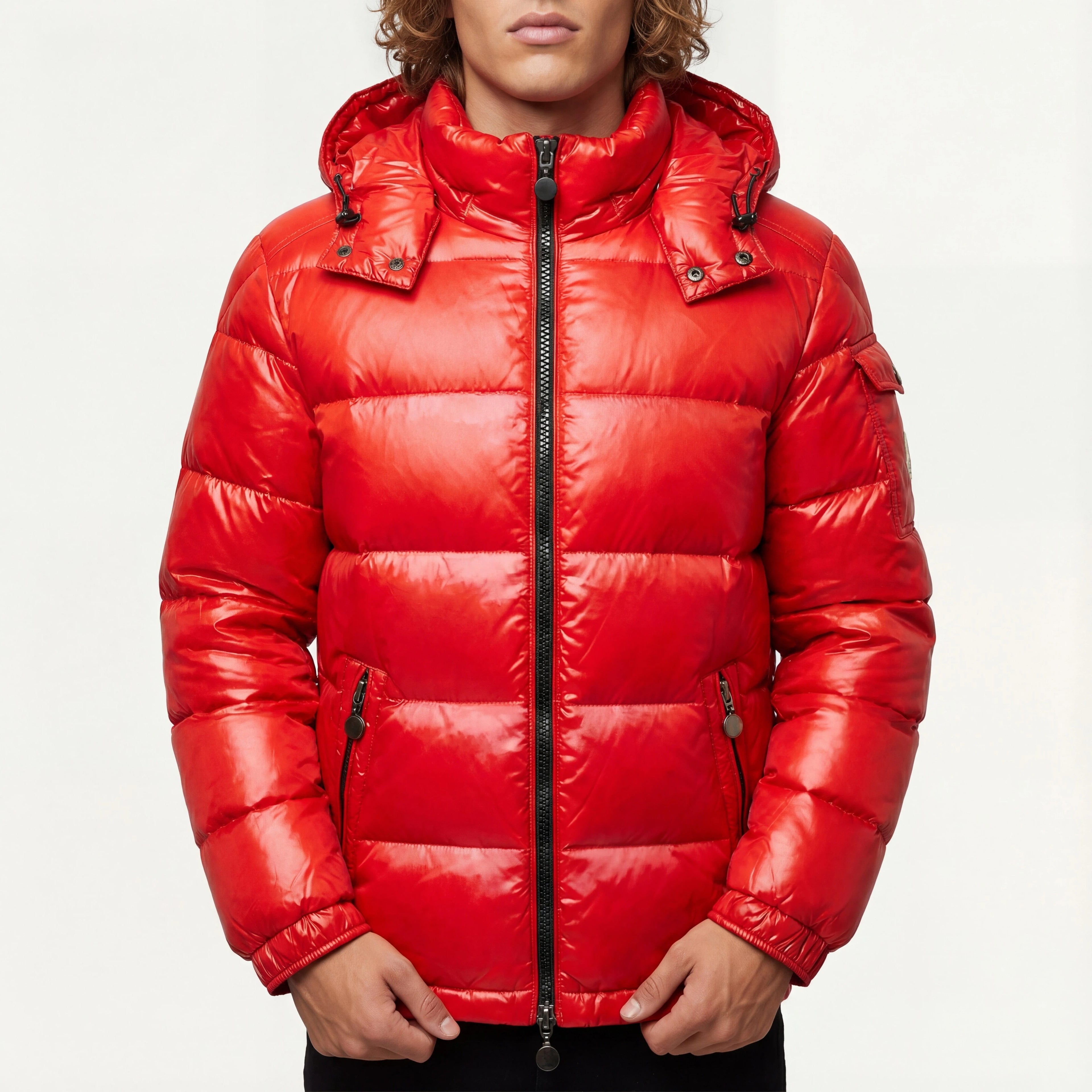 Pufferjas Met Capuchon Glanzende Look | Wintergebruik