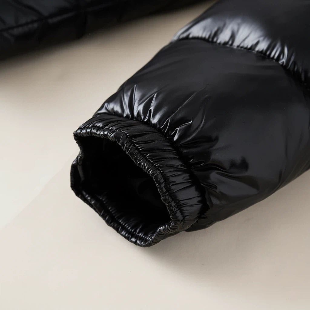 Pufferjas Met Capuchon Glanzende Look | Wintergebruik