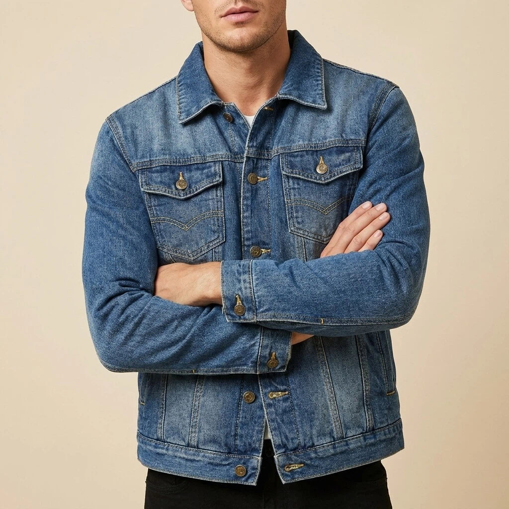 Spijkerjas Heren Gevoerd Model | Casual dagelijks gebruik