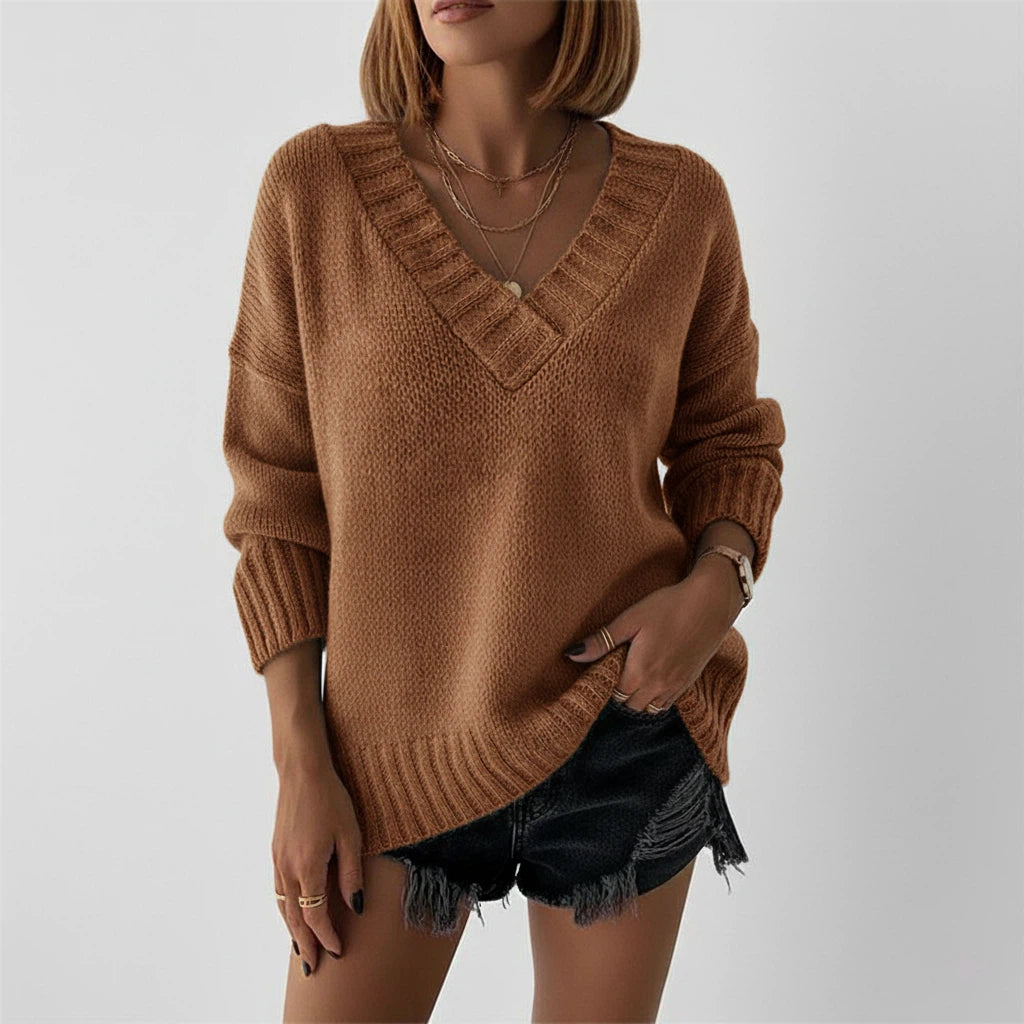 Trui Dames Oversized V-Hals | Dagelijks Gebruik