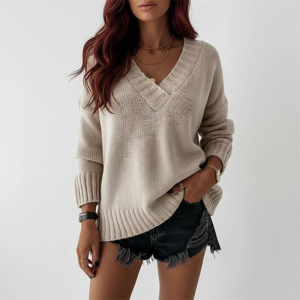 Trui Dames Oversized V-Hals | Dagelijks Gebruik