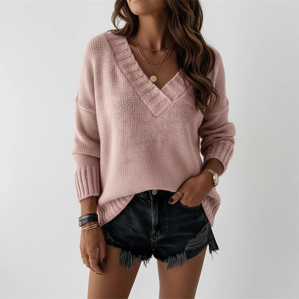Trui Dames Oversized V-Hals | Dagelijks Gebruik