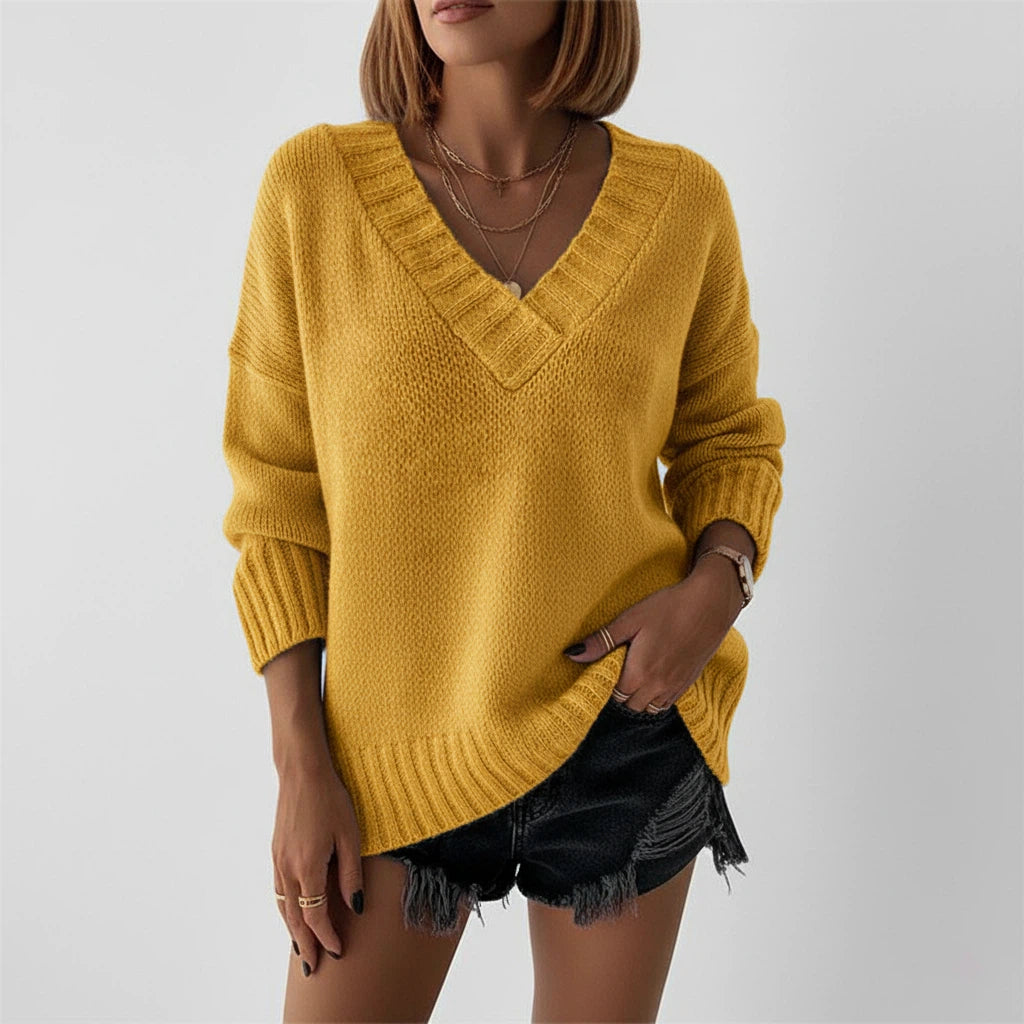 Trui Dames Oversized V-Hals | Dagelijks Gebruik