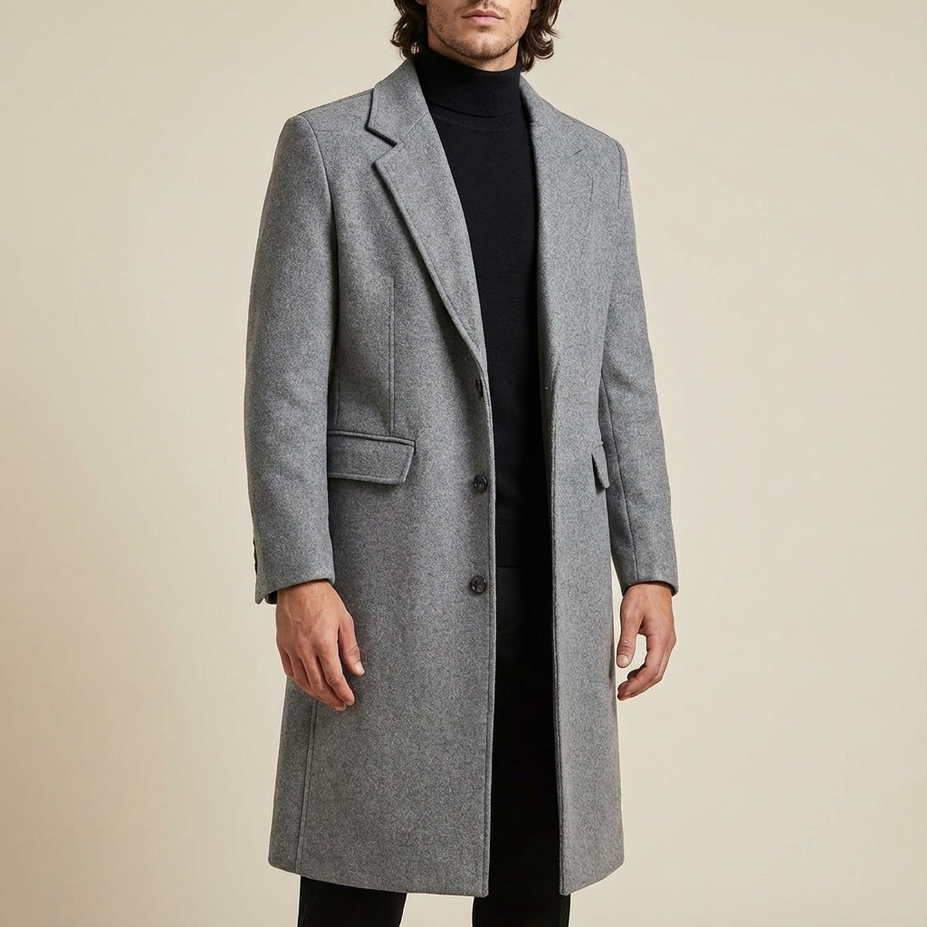 Winterjas Heren Lange Mantel | Geschikt voor Dagelijks Gebruik