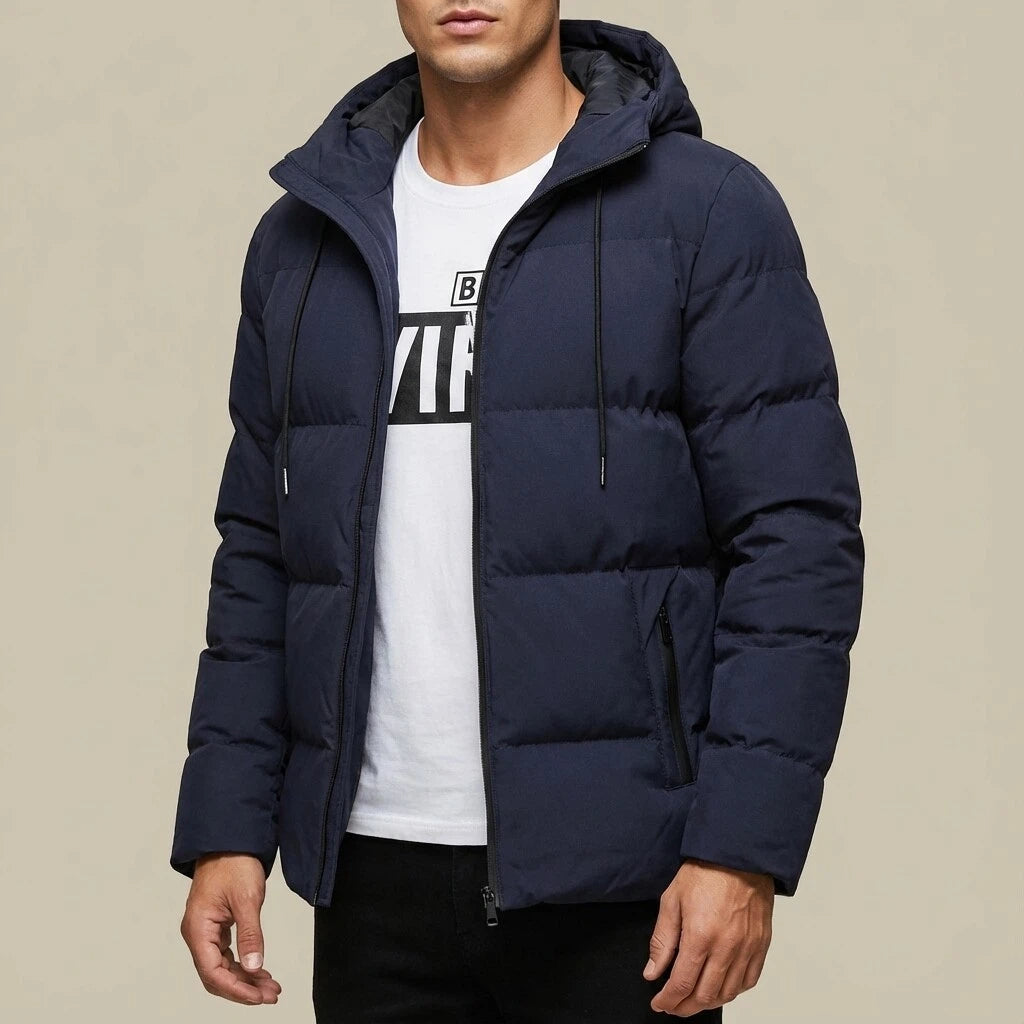 Winterjas Heren Puffer Design met Huidige Kap | Dagelijkse buitenkleding