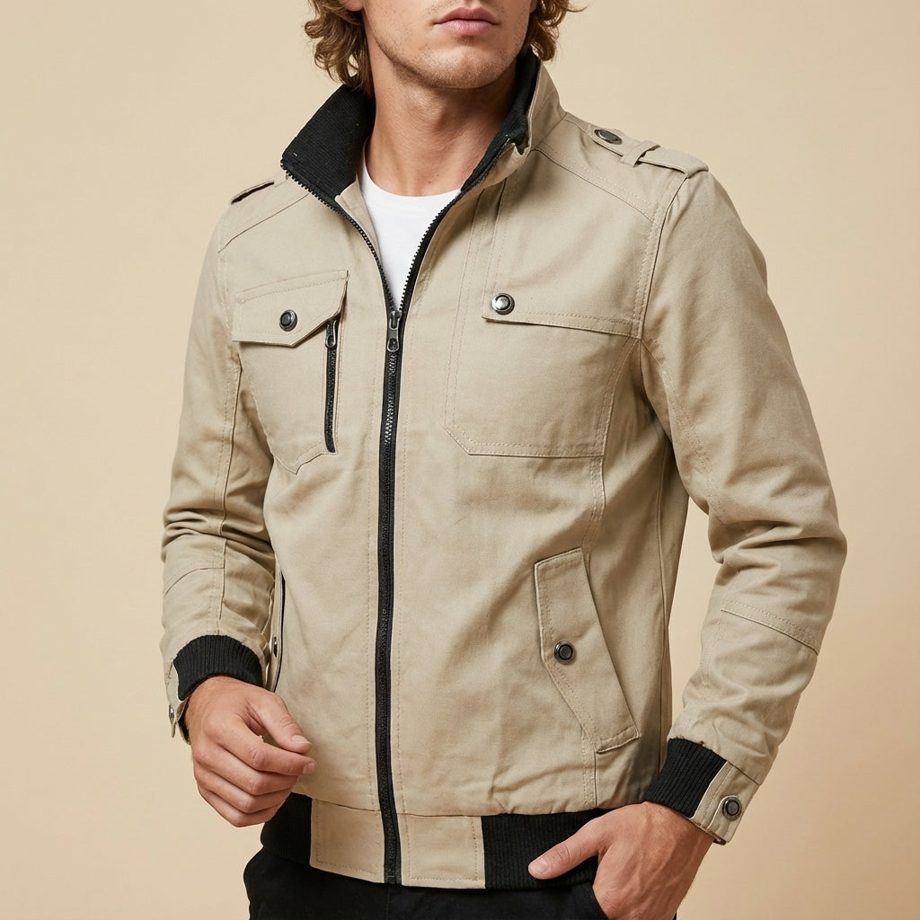 Winterjas Heren Slim Fit Met Staande Kraag | Voor Najaar en Winter